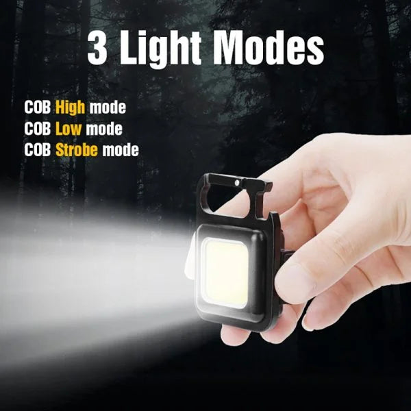 COB RECHARGEABLE KEYCHAIN LIGHT (BLACK)