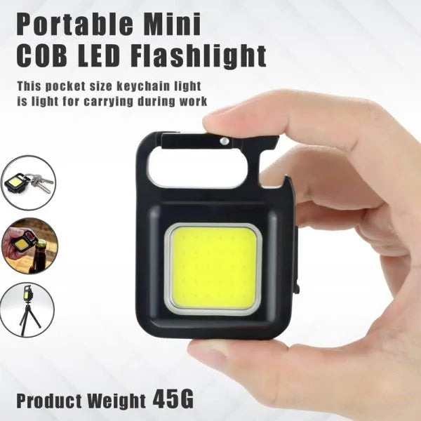 COB RECHARGEABLE KEYCHAIN LIGHT (BLACK)