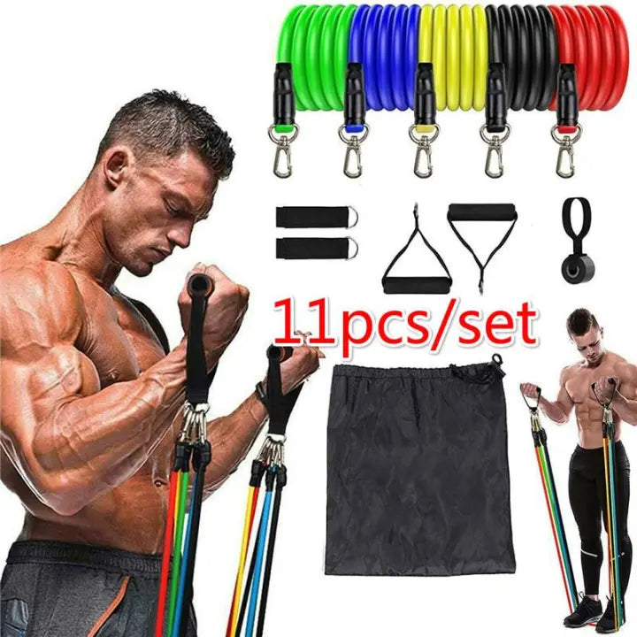 PORTABLE RESISTANCE BANDS WITH HANDLES, RESISTANCE TUBES