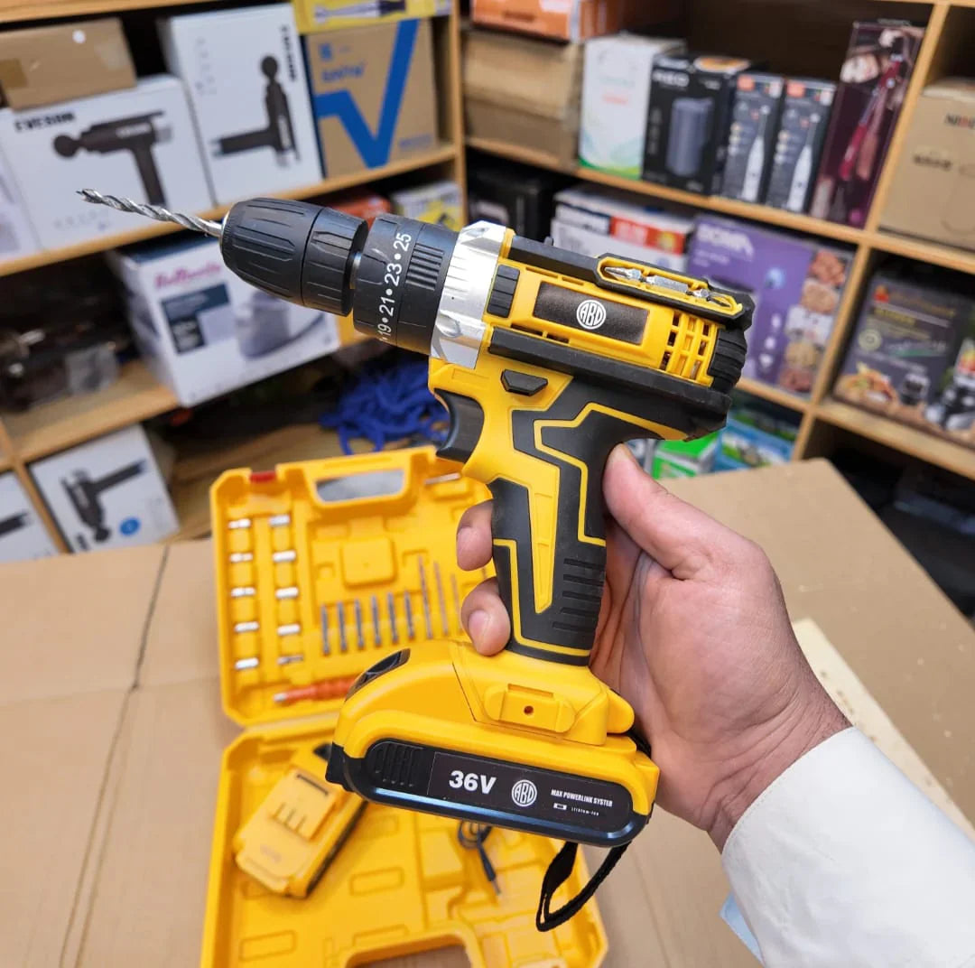 36V RECHARGEABLE DRILL WITH 24 TOOLS