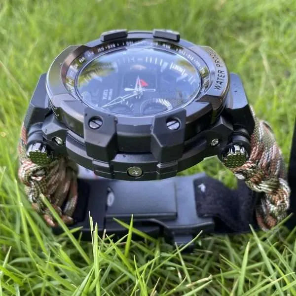 YUZEX SURVIVAL WATCH, 6 IN 1 PARACORD BRACELET COMPASS WATCH