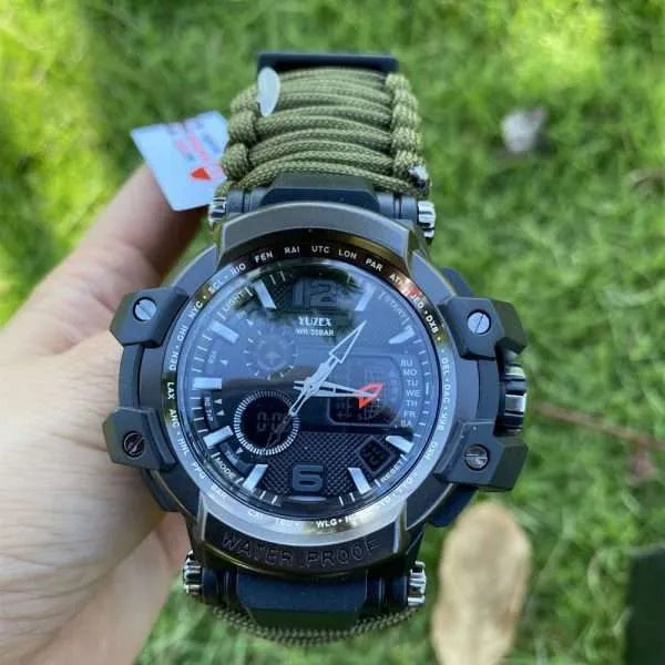 YUZEX SURVIVAL WATCH, 6 IN 1 PARACORD BRACELET COMPASS WATCH