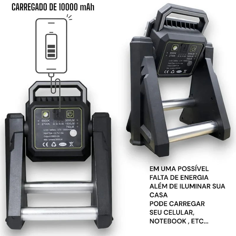 MULTIFUNCTIONAL WORK LIGHT WITH TELESCOPIC BASE