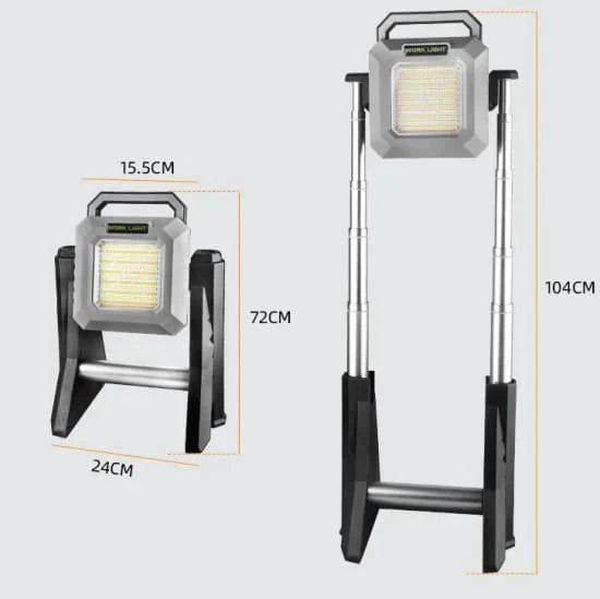 MULTIFUNCTIONAL WORK LIGHT WITH TELESCOPIC BASE